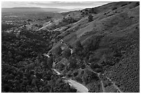 Alumn Rock valley. San Jose, California, USA ( black and white)