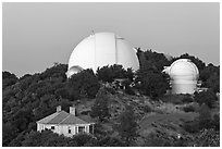 Lick observatory domes. San Jose, California, USA ( black and white)