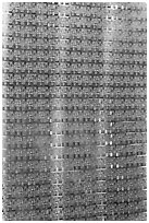 Silicon wafers, Intel Museum. Santa Clara,  California, USA ( black and white)