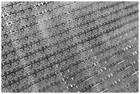 Panel of silicon chips, Intel Museum. Santa Clara,  California, USA ( black and white)