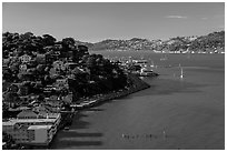 View from above, Sausalito. California, USA (black and white)