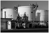 Oil tanks, Richmond. Richmond, California, USA ( black and white)