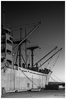 SS Red Oak Victory ship, Shipyard No 3, World War II Home Front National Historical Park. Richmond, California, USA ( black and white)