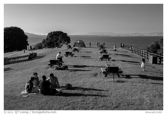 Grassy picnic area, China Camp State Park. San Pablo Bay, California, USA