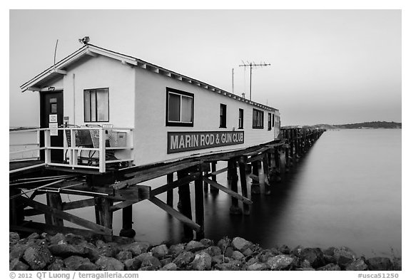 Marin Rod and Gun Club pier. San Pablo Bay, California, USA