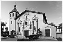 Santa Clara University Mission Church. Santa Clara,  California, USA ( black and white)