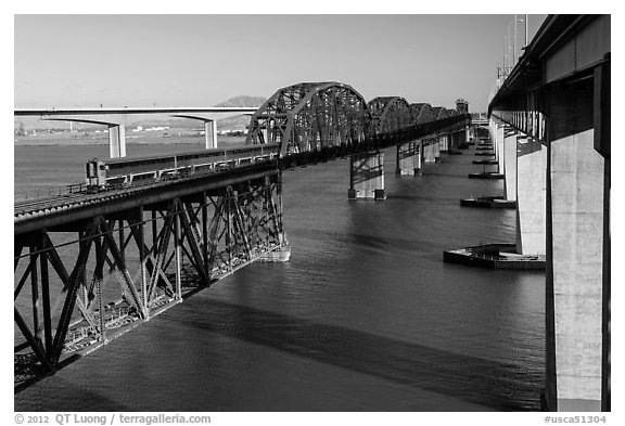 Benicia-Martinez bridges over Carquinez Strait. Martinez, California, USA
