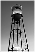 Water tower at dusk, Campbell. California, USA ( black and white)