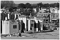 Beachfront with vividly painted cottages. Capitola, California, USA ( black and white)