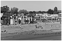 Capitola beach and village. Capitola, California, USA ( black and white)