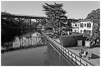 Soquel Creek. Capitola, California, USA ( black and white)