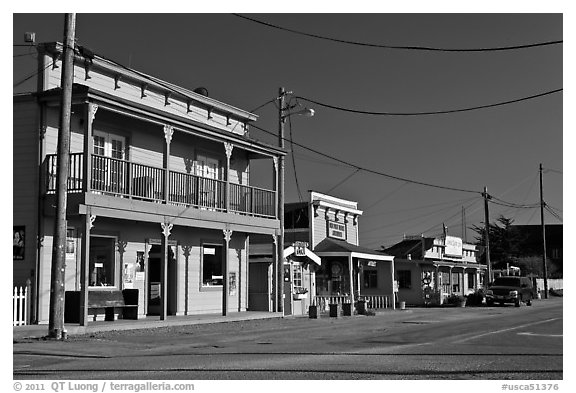 Storefronts, Moss Landing. California, USA (black and white)
