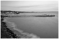 Fishing Pier at sunset. Capitola, California, USA ( black and white)