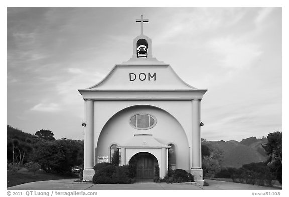 St. Vincent DePaul Church, Davenport. California, USA (black and white)