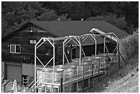Processing tanks, Savannah-Chanelle winery, Santa Cruz Mountains. California, USA (black and white)