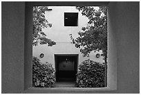 Adobe style architecture, Schwab Residential Center. Stanford University, California, USA ( black and white)