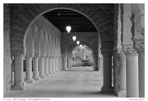 Main Quad hallway. Stanford University, California, USA