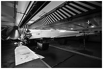 Nike Nuclear missiles in storage room. California, USA ( black and white)