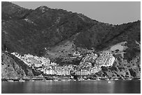 Appartment complex, Catalina Island. California, USA (black and white)