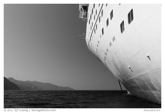 Cruise seen from waterline, Catalina Island. California, USA