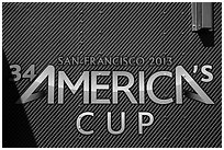 America's cup logo. San Francisco, California, USA ( black and white)
