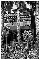 Beachfront custom house. Venice, Los Angeles, California, USA ( black and white)