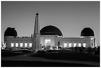 Griffith Observatory at dusk. Los Angeles, California, USA ( black and white)