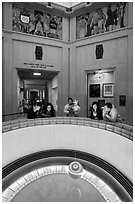 Foucault pendulum, Griffith Observatory. Los Angeles, California, USA ( black and white)