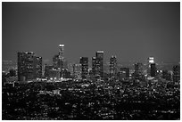 City Skyline at dusk. Los Angeles, California, USA ( black and white)