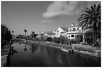 Residences, Venice Canal Historic District. Venice, Los Angeles, California, USA ( black and white)