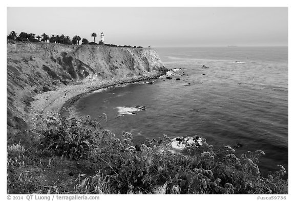 Point Vicente Lighthouse. Los Angeles, California, USA (black and white)