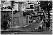 Sidewalk. Hollywood, Los Angeles, California, USA ( black and white)