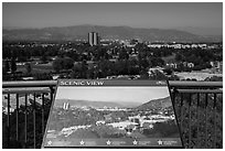 Scenic view sign, Universal Studios. Universal City, Los Angeles, California, USA ( black and white)