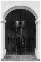 Door, El Presidio de Santa Barbara. Santa Barbara, California, USA ( black and white)
