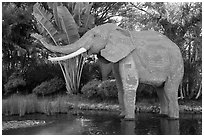 Life-size elephant, Legoland, Carlsbad. California, USA ( black and white)