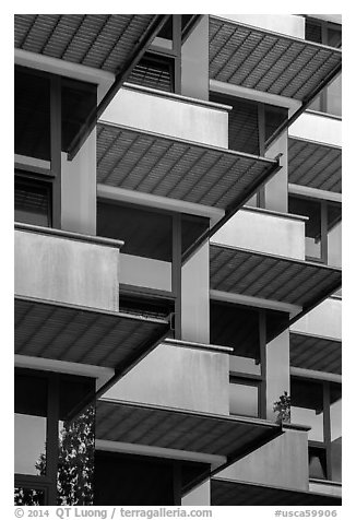 Architectural detail, University of California at San Diego. La Jolla, San Diego, California, USA (black and white)