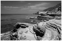 Sculptured coastline, Cabrillo National Monument. San Diego, California, USA ( black and white)