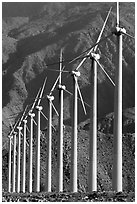 Wind power turbines, San Gorgonio Pass. California, USA ( black and white)