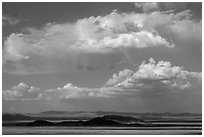 Clouds above desert mountains. California, USA ( black and white)