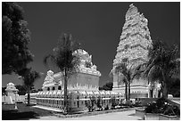 Malibu Hindu Temple, Calabasas. Los Angeles, California, USA ( black and white)