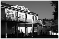 Plaza Hotel. San Juan Bautista, California, USA ( black and white)