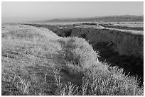 San Andreas Fault. Carrizo Plain National Monument, California, USA ( black and white)