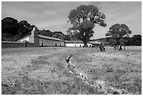 La Purísima Mission State Historic Park. Lompoc, California, USA ( black and white)