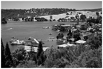Marina, Tulloch Reservoir. California, USA ( black and white)