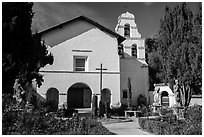 Mission San Juan Bautista. San Juan Bautista, California, USA ( black and white)