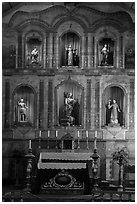 Altar, Mission San Juan Bautista. San Juan Bautista, California, USA ( black and white)