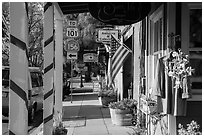 Sidewalk. San Juan Bautista, California, USA ( black and white)