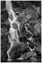 Grizzly Falls in autumn, Sequoia National Forest. Giant Sequoia National Monument, Sequoia National Forest, California, USA ( black and white)