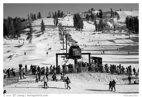 Black and White Picture/Photo: Boreal Mountain ski resort. California, USA
