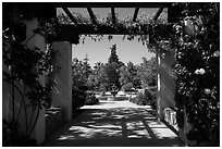 Entrance to memorial garden, Cesar Chavez National Monument, Keene. California, USA ( black and white)